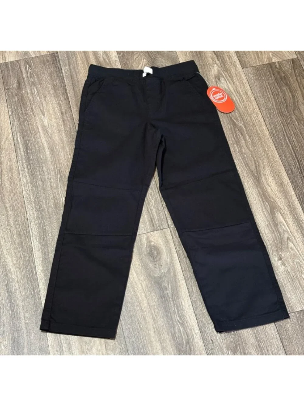 Wonder Nation Boys Black Woven Pants Drawstring Size 8 Durable Everyday Wear